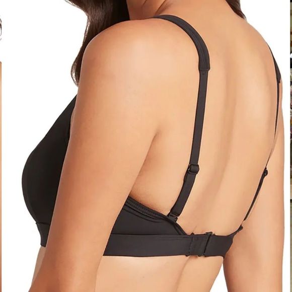 NEW Sea Level Square Neck Bralette Bikini Top Black Size 6 - Picture 3 of 10